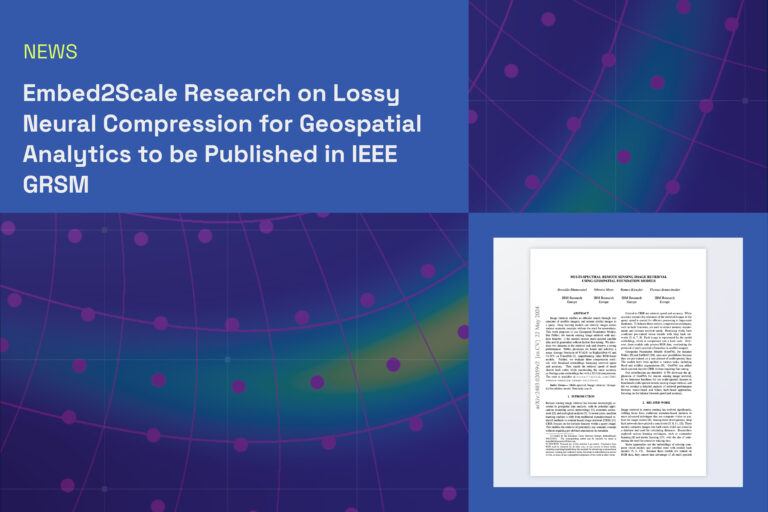 Embed2Scale Research on Lossy Neural Compression for Geospatial Analytics to be Published in IEEE GRSM