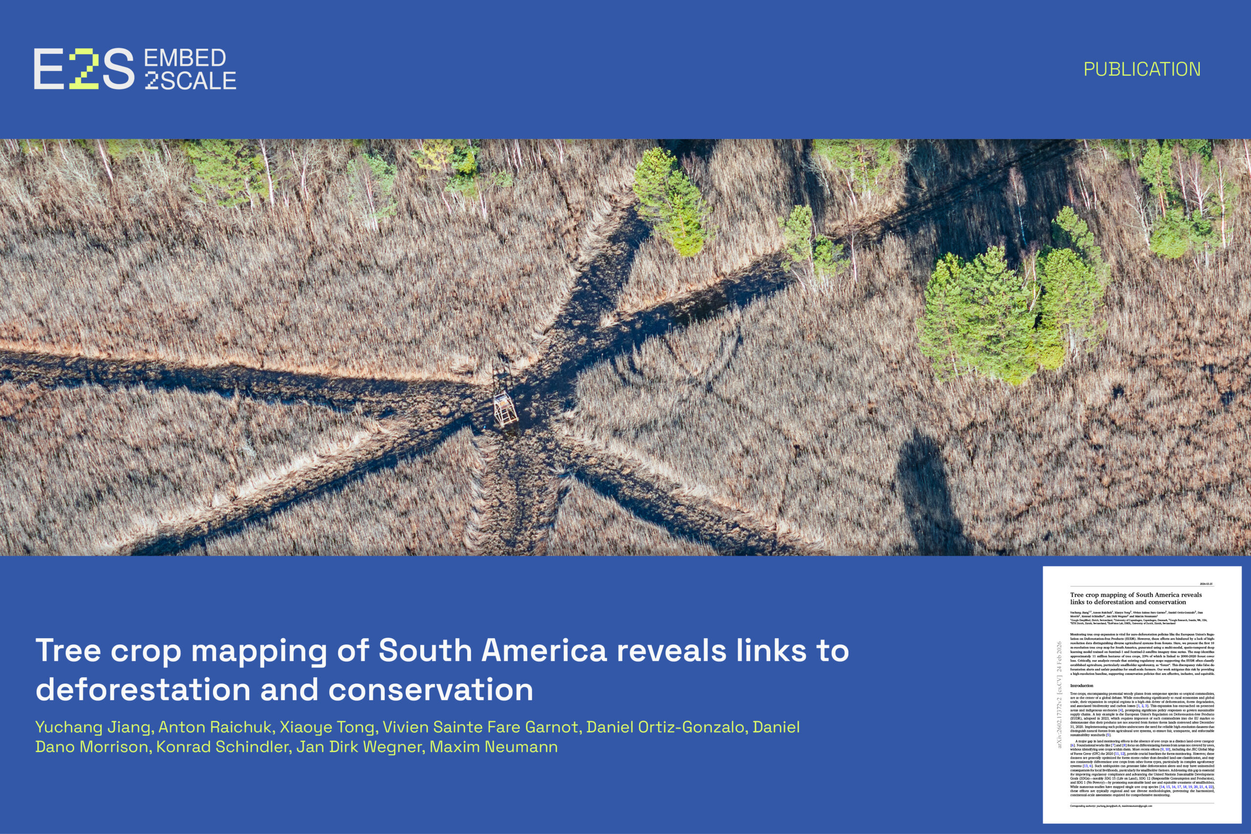 Tree crop mapping of South America reveals links to deforestation and conservation